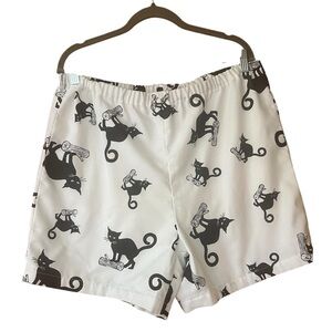 Playful Cat Print Shorts